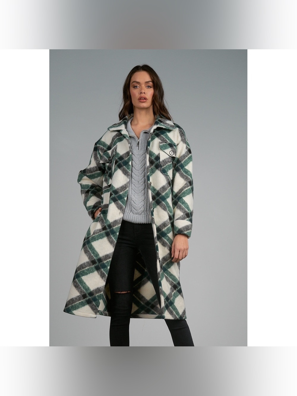 Elan Nova Plaid Coat Size XS/S(4)